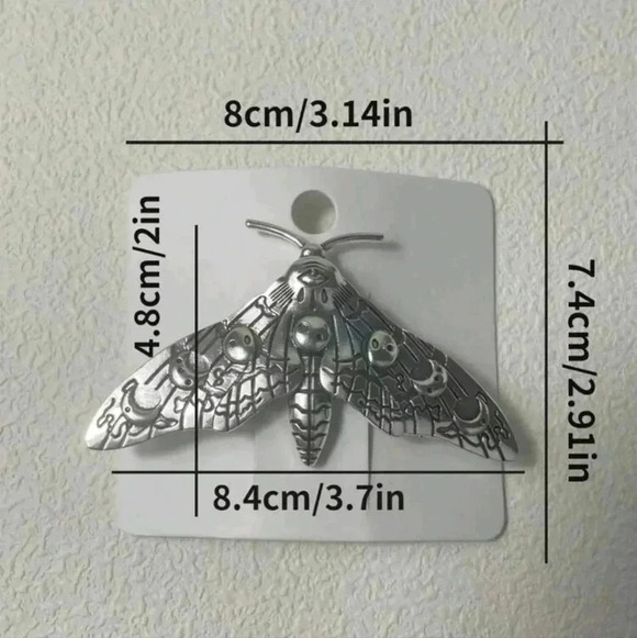 Large hair clip moth gold beautiful accessory backpack womens jewelry charm purs - Picture 3 of 3